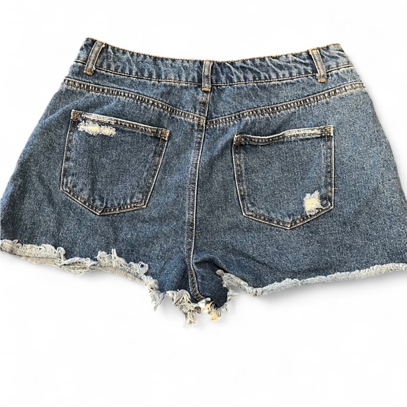 Forever 21 Distressed Blue Denim Shorts - Picture 3 of 5